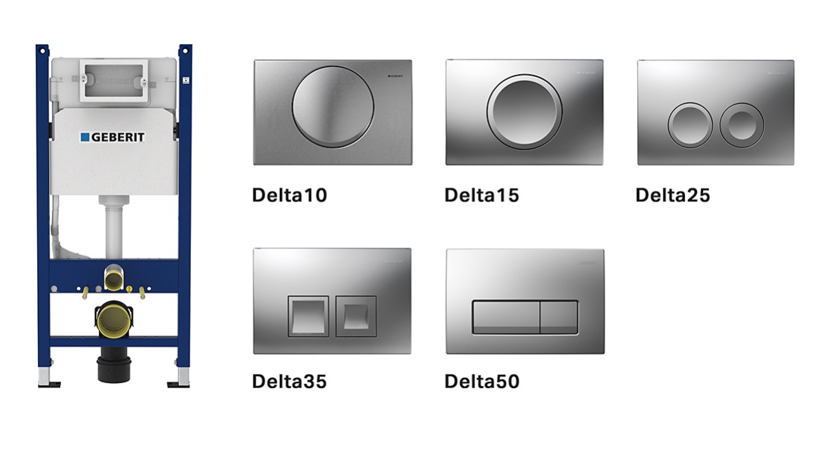 Geberit Delta loputuskast ja loputusplaat