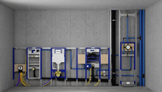 Geberit Duofix elementidega paigaldussein pissuaari, WC, kraanikausi ja duši jaoks Geberit Duofix elementidega paigaldussein pissuaari, WC, kraanikausi ja duši jaoks