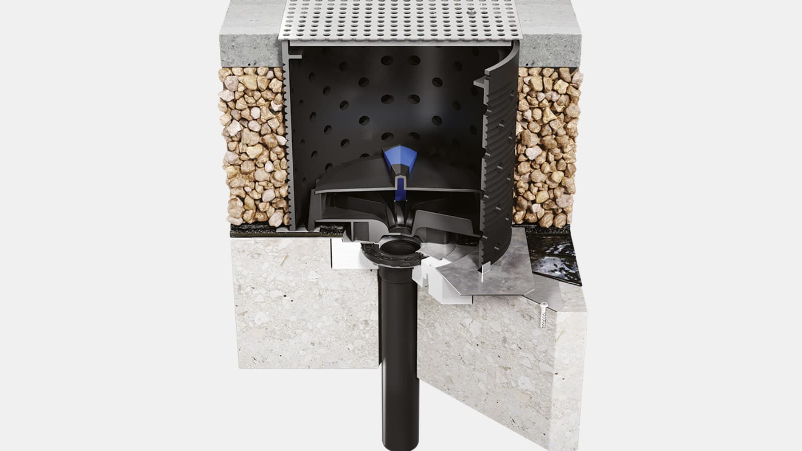 Geberit Pluvia paigaldatud koos „käidava“ komplektiga Geberit Pluvia paigaldatud koos „käidava“ komplektiga