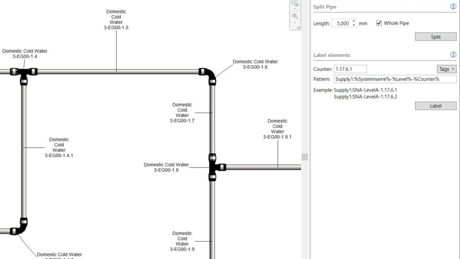 Toruosade nummerdamine Geberit BIM Plug-inis Toruosade nummerdamine Geberit BIM Plug-inis